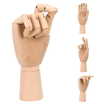 10 инча висок дървен ръчен съвместен модел кукла подвижни крайници човешки художник рисунка скица манекен модели за регулиране на изкуството.