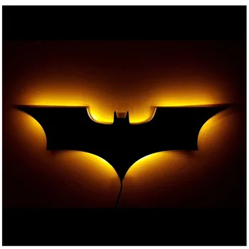  Batmanes LED нощна светлина Cool дистанционно управление Multi цвят 3D творчески прилеп атмосфера Декорация на дома Спалня стена висяща лампа