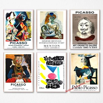 Пикасо плакат реколта изложба плакати галерия платно живопис HD печат картини скандинавски хол изкуство естетически стая декор