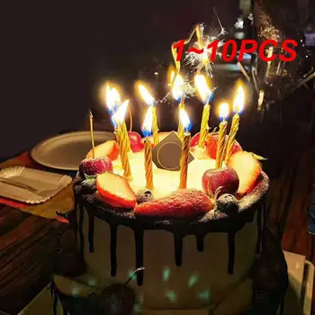 1~10PCS 1/3/5Packs Вечна свещ торта за рожден ден Thread Blowing Party Сватба Труден Духане Смешни Свещ Prop Шега