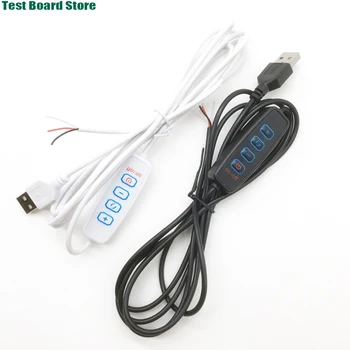 1Pce USB интерфейс LED затъмняващ превключвател захранващ кабел DC5V затъмняващ цвят трицветен превключвател адаптер LED крушка CCT светлина