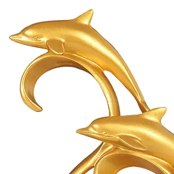 Dolphin фигурка творчески модерен housewarming подарък морски животни скулптура за настолна спалня маса centerpiece входен шкаф