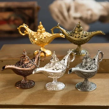 Aladdin Божествена лампа, метални занаяти, лампа за желания, печка за ароматерапия, декорация на дома, творчески орнамент, детски подаръци
