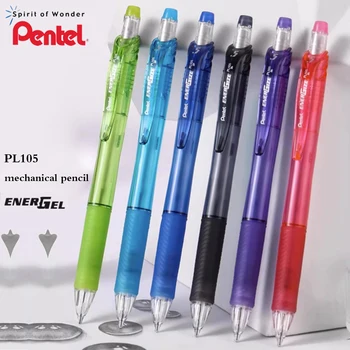 1бр Япония Pentel PL105 Механичен молив 0.5mm Non Breaking Refill ENERGEL Подвижен молив против хлъзгане Държач Училищни пособия