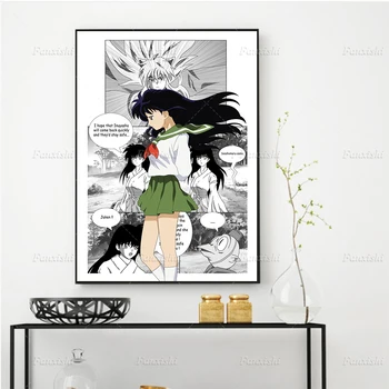 Аниме плакат Inuyasha Kagome стена изкуство платно живопис модерен комикс печат Hd модулни картини Начало Всекидневна спалня декор подарък