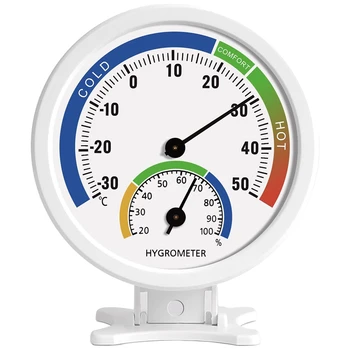 Hygrometer термометър вътрешен открит термометър за влага 3-инчов монитор за измерване на влажността със стойка за маса