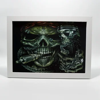 Трансформирайте стаята си с големия плакат за татуировка на черепа на Chicano - уникални холографски стикери за тъмни изкуства на винил Стенопис 2