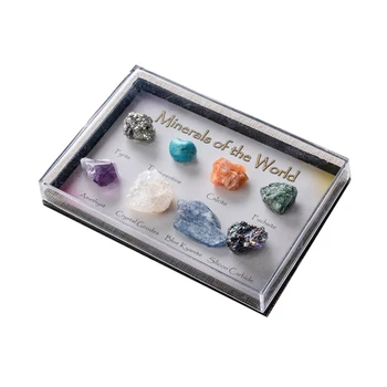 8 бр / набор от камък и минерал естествен кристал скъпоценен камък висококачествена лечебна сила талисман минерални кристали образец