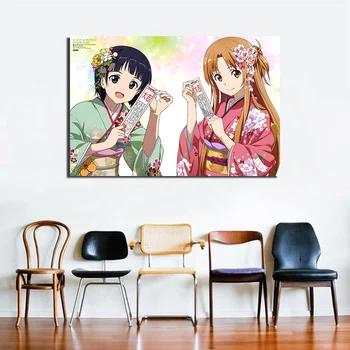 Изкуството на меча онлайн аниме момиче плакат платно живопис декорация стена арт картина за хол
