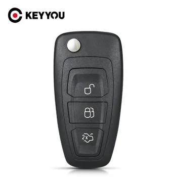 KEYYOU 10PCS за Ford Focus Fiesta 2013 HU101 Flip сгъваем дистанционен ключ черупка случай