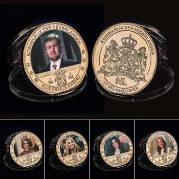 Холандското кралско семейство Златно фолио възпоменателна монета Холандия Сувенирен бизнес подарък Коледни новогодишни подаръци
