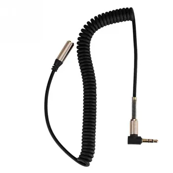 3.5mm жак мъжки към женски кабел слушалки слушалки аудио удължителен кабел разтегателен гъвкав пружинен кабел преносим аудио кабел