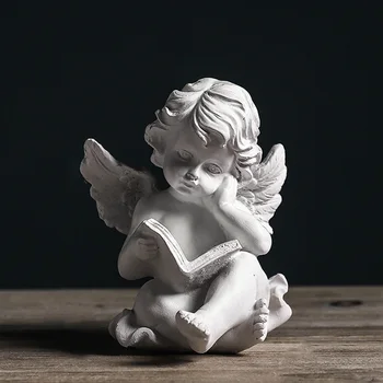 Desktop миниатюрни фигурка Начало декор скулптура орнамент хол сватба статуя смола ангел фигура парти четене книга
