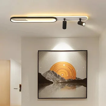 Модерни светодиодни таванни светлини за въртене на тавана 220V таванна лампа златно черно 26/33/45/55W прожектори за хол домашно приспособление