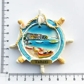 Дизайн на руля на остров Таити Хладилник магнит ръчно рисувани смола декорация съобщение стикери туристически сувенири