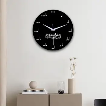 Модерен стенен часовник без тиктакане кръгъл декоративен висящ 12 инчов музикални часовници