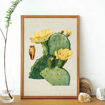 Винтидж кактусови щампи, кактусови цветя, винтидж ботанически щампи, френско стенно изкуство, сочно изкуство, хипстърско изкуство, бохемско ново мексик