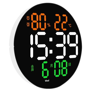  Цифров стенен часовник с аларми и температурен термометър за декорация на дома в хола