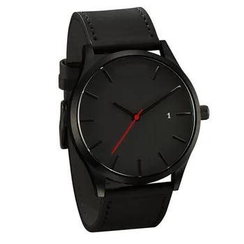 Ръчни часовници Мъжки часовник Проста мода Електронен кварцов часовник Голям циферблат Черен QC