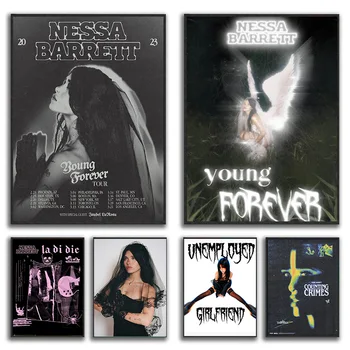 Nessa Barrett Penyanyi Young Forever Tour 2023 Плакат Платно картини и отпечатъци Ретро HD снимки за хол Домашен декор