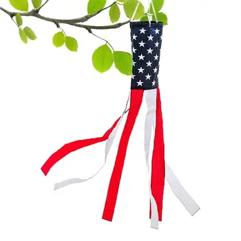 Windsock знамена за извън американския флаг градина декор открит Fade-доказателство декорация с патриотични звезди и ивици за палуби