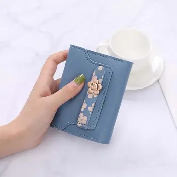 Fashion Multi отделение сгъната чанта печат монета чанта пари клип съединител чанта Hasp притежателя на карти жените портфейл кредитна карта клип