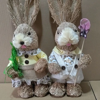 Великденски зайче статуи парти консумативи сладък форма cattail + пяна + кърпа високо качество дома градина заек декорация