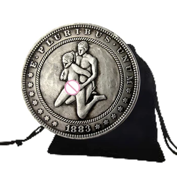 Секси двойка поза изкуство монета САЩ скитник никел монета късмет монета забавно предизвикателство монета смешно джоб Morgan монета коледен подарък