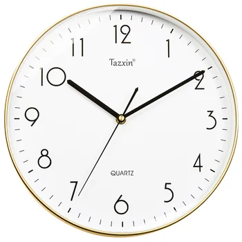 10/12/14 инчов безшумен кварцов стенен часовник, работещ с батерии декоративен класически цифров стенен часовник за хол Home Office School