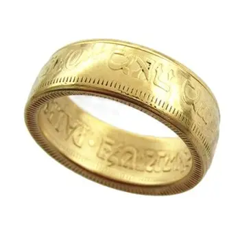 1934 Израел Палестина Британски мандат 100 Mils пръстен позлатени ръчно изработени в размери 7-12