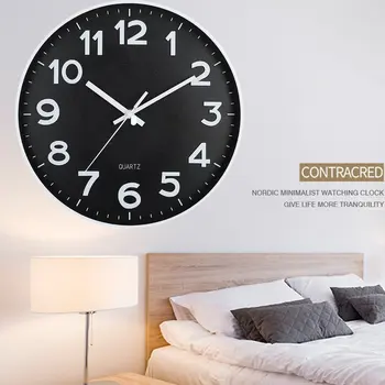 нов 12in 30cm минимализъм стенен часовник модерен декоративен мода ням хол прост кварцов безшумен кръг стенни часовници