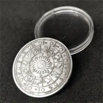 Супер красиви дванадесет съзвездия Зодиак Сребърни възпоменателни монети Щастлива любов Елизабет II Евро Астрология Сувенирни подаръци