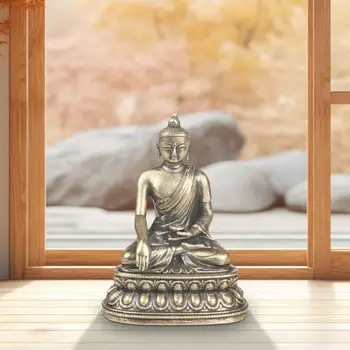 Буда Седяща скулптура Състрадание и милосърдие Античен поглед Декорации за дома Орнамент Религиозен за будистко табло Бюро