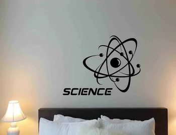 Наука стена Decal атомна молекула училище лаборатория, общежитие, декоративни винил стикер плакат изкуство стенопис 2KX1