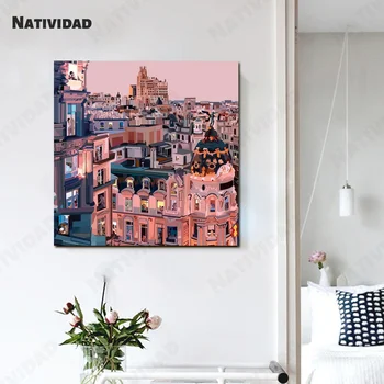 Modern Abstract Night Scene Art Painting Print Poster Fashion Canvas Painting Living Room Bedroom Bathroom Home Decoration