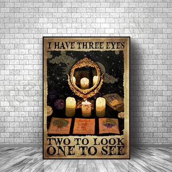 Имам три очи и две погледнете плаката, Таро четене плакат стенопис, Таро печат, подарък на Таро четец