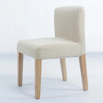 Мода Прост стол за хранене с ниска облегалка Nordic Tea Restaurant Свободно време стол кърпа домакинство масивна дървесина Sillas мебели за дома WKDC