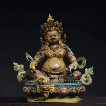 Осигурете статуи на Буда от религиозен бронз, боядисан от Бога на богатството у дома