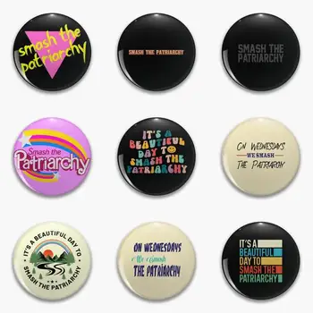 Smash The Patriarchy Soft Button Pin Brooch Metal Funny Jewelry Decor Clothes Hat Badge Creative Lapel Pin Lover Collar Fashion