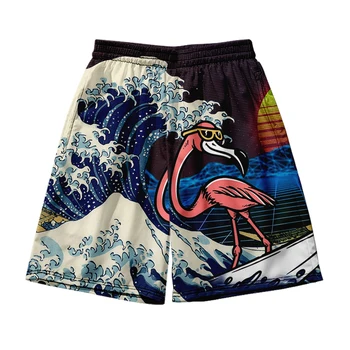 Плажни шорти Мъжко и дамско облекло 3D дигитален печат ежедневни шорти Модна тенденция двойка Панталони 17