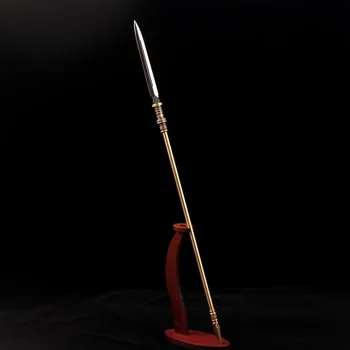 1:6 Миниатюрни китайски древни студени оръжия Yuejia Jun Liquan Long Spear Lance Long Handle Weapons Decoration 12