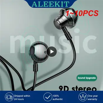 1 ~ 10PCS Aux слушалки слушалки, 3.5mm USB тип C кабелни слушалки Шумоизолиращ микрофон за контрол на силата на звука за Android MP3 / MP4