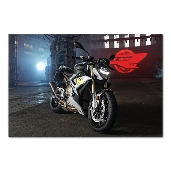 B M W S1000R Super Bike Canvas Painting Стенни арт плакати и отпечатъци Модерни произведения на изкуството Мотоциклети Тапети за декорация на домашна стая