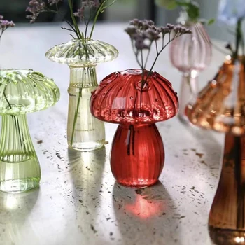  гъби стъклена ваза ароматерапия бутилка творчески дом хидропонни цвете маса проста декорация