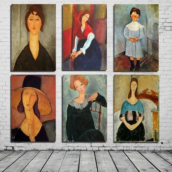 Modern Amedeo Modigliani Най-добрите плакати и отпечатъци за рисуване на платно Картини за стена за хол Начало Декорация за стена Cuadros