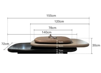 Въртяща се масичка за кафе минималистичен дизайн плаващ голям апартамент маса за чай
