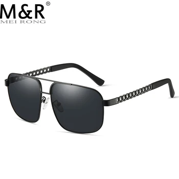 Fashion Square Мъжки слънчеви очила Рамка от неръждаема стомана Автомобилно шофиране Поляризиран сенник UV400 Дамски очила