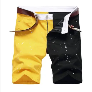 2022 Мъжки скъсани къси дънки Мъже Бермуда Лято Нова мода Ежедневни дупки Дънкови памучни шорти Мъжки маркови дрехи