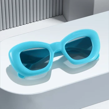 Y2K луксозна марка дизайнер балон котка око слънчеви очила жени за мъже тенденция розов пънк слънчеви очила реколта бонбони дамски нюанси UV400