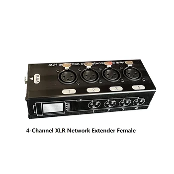 1Pair 4-канален 3-пинов XLR аудио и DMX през мрежов кабелен удължител, DMX512 Разширител на мрежовия сигнал 1 Мъж + 1 Жена